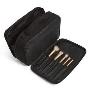 EUC Vera Bradley Large Blush and Brush Makeup Case Black (Limited Edition)